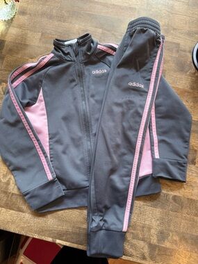 adidas Kids Gray and Pink Track Set
